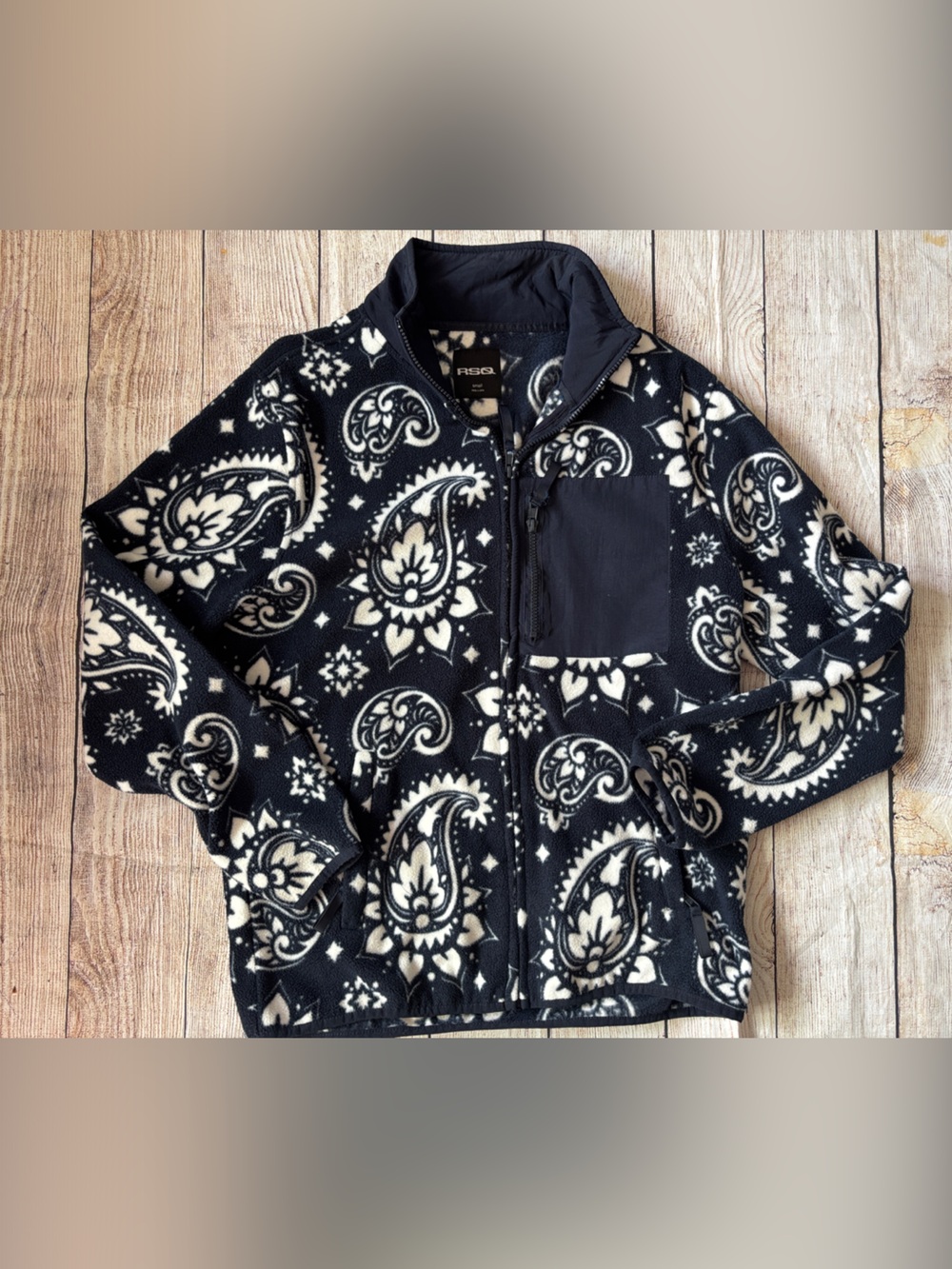 RSQ PAISLEY BLUE ZIP UP